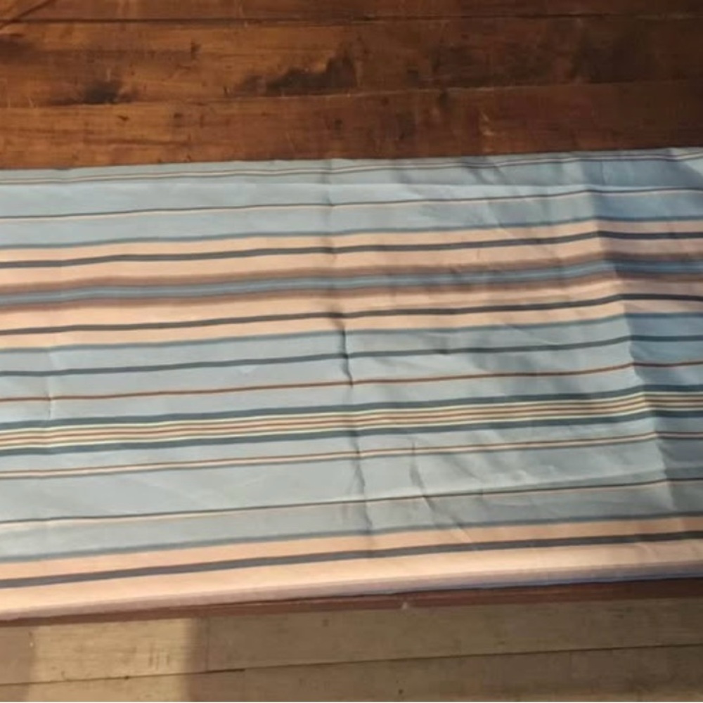Striped Tablecloth in Blue and Pink